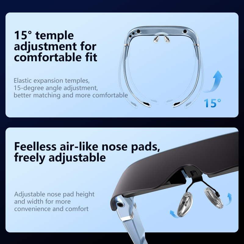 ENMESI V30 USB Typ C AR Smart Glasses 1920 * 1080 AR Kopfmontierte Anzeige Diopter