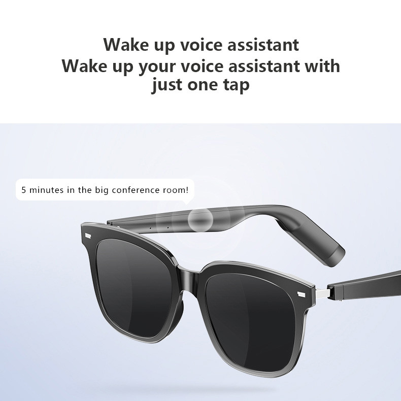 8 Stunden Musikzeit Ultralicht BT 5.3 Bluetooth Smart Brille mit Anruf 110mAh*2 Kapazität