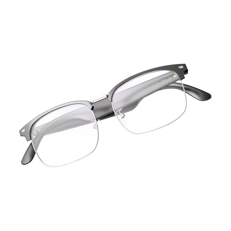 Schwarz Silber BT 5.3 Ultraleichte Smart Bluetooth Wireless Brille zum Hören von Musik