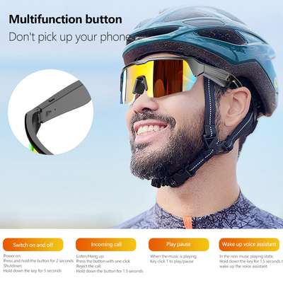UV 400 Sport Bluetooth Fahrbrille Bluetooth 5.3 Batterie 50 Stunden Radfahren