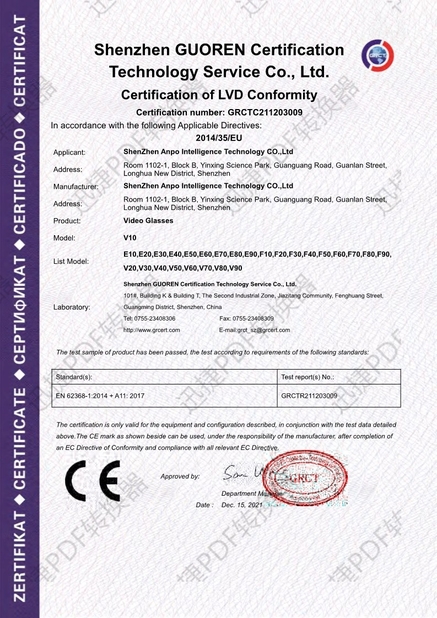 China Shenzhen Anpo Intelligence Technology Co., Ltd. zertifizierungen